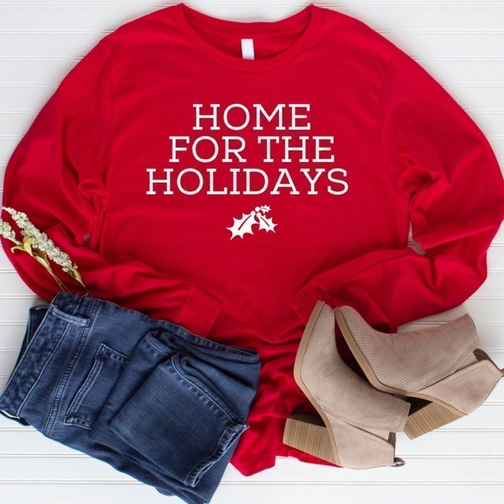 Red Home For The Holidays Christmas Sweatshirt